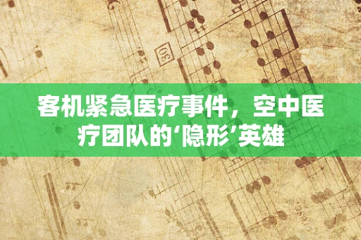 客机紧急医疗事件，空中医疗团队的‘隐形’英雄