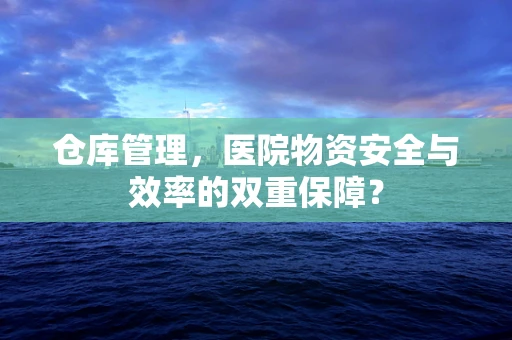 仓库管理，医院物资安全与效率的双重保障？