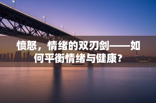 愤怒，情绪的双刃剑——如何平衡情绪与健康？
