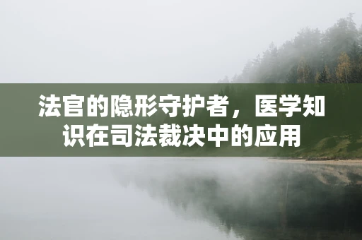 法官的隐形守护者，医学知识在司法裁决中的应用