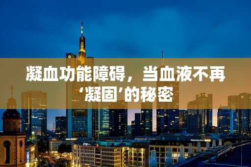 凝血功能障碍，当血液不再‘凝固’的秘密