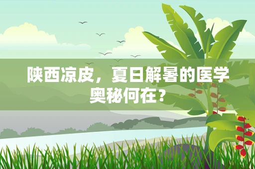 陕西凉皮，夏日解暑的医学奥秘何在？