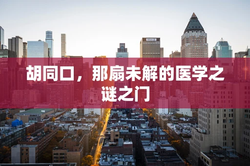 胡同口，那扇未解的医学之谜之门