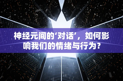 神经元间的‘对话’，如何影响我们的情绪与行为？