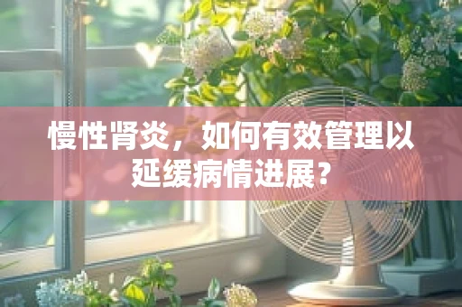 慢性肾炎，如何有效管理以延缓病情进展？