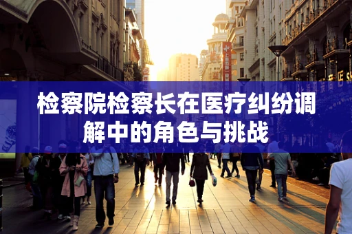 检察院检察长在医疗纠纷调解中的角色与挑战