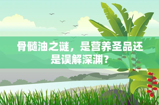 骨髓油之谜，是营养圣品还是误解深渊？