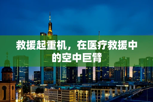 救援起重机，在医疗救援中的空中巨臂