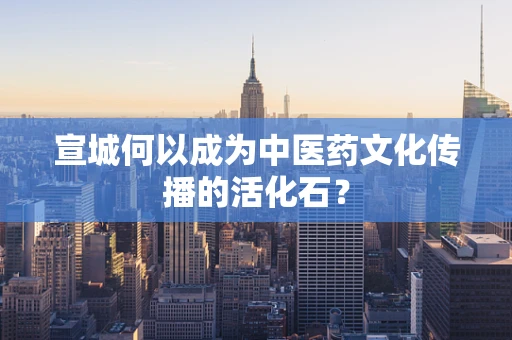 宣城何以成为中医药文化传播的活化石？