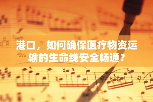 港口，如何确保医疗物资运输的生命线安全畅通？