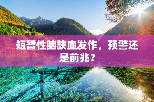 短暂性脑缺血发作，预警还是前兆？