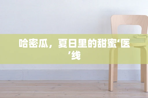 哈密瓜，夏日里的甜蜜‘医’线