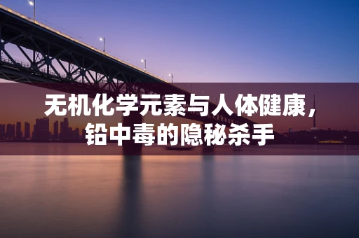 无机化学元素与人体健康，铅中毒的隐秘杀手