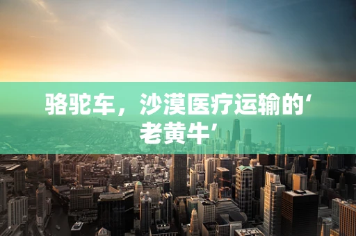 骆驼车，沙漠医疗运输的‘老黄牛’