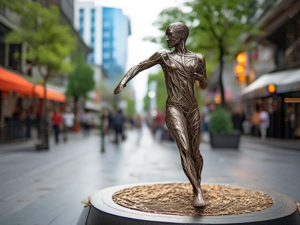 步行街雕塑，城市健康与艺术的交汇点？